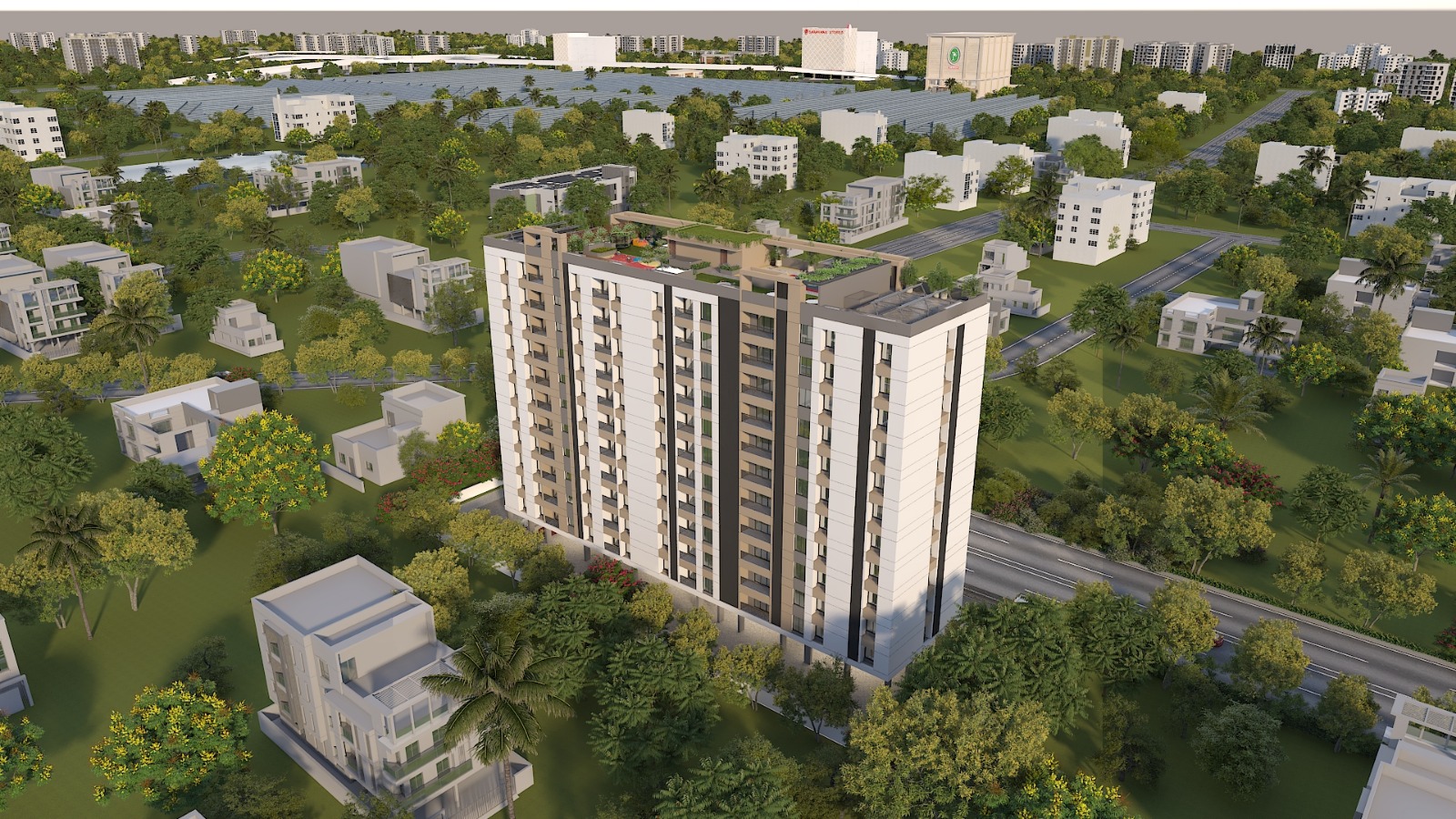 Jains Aadhya Bharath Architectural Tower View