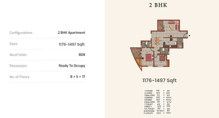 2BHK Floor Plan